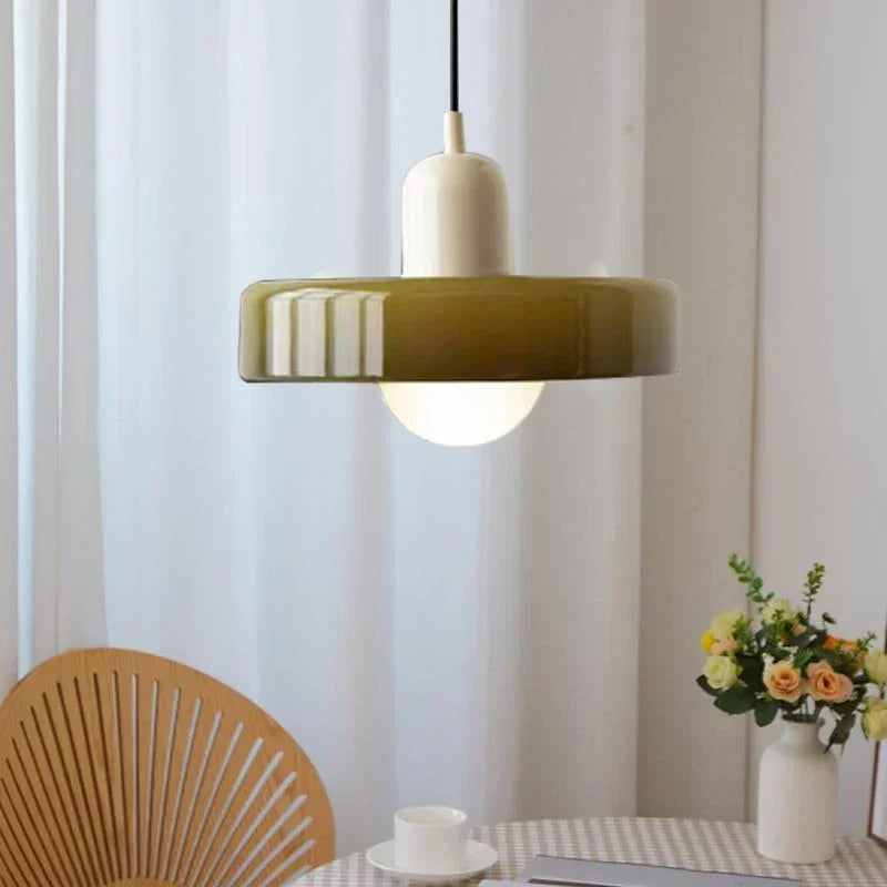 Nordic Glass Pendant Light – Modern LED Hanging Lamp for Living Room, Bedroom, Dining Room and Bar, 3 Candy Colors