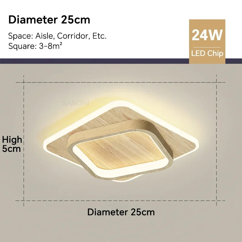 Modern LED ceiling light - Square ceiling lamp for living room, staircase, hallway and more