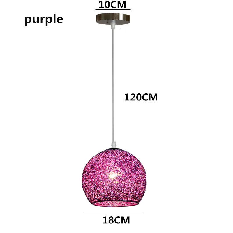 Modern Colorful Round Pendant Light – E27 LED Pendant Lamp for Bedroom, Living Room, Café and Restaurant