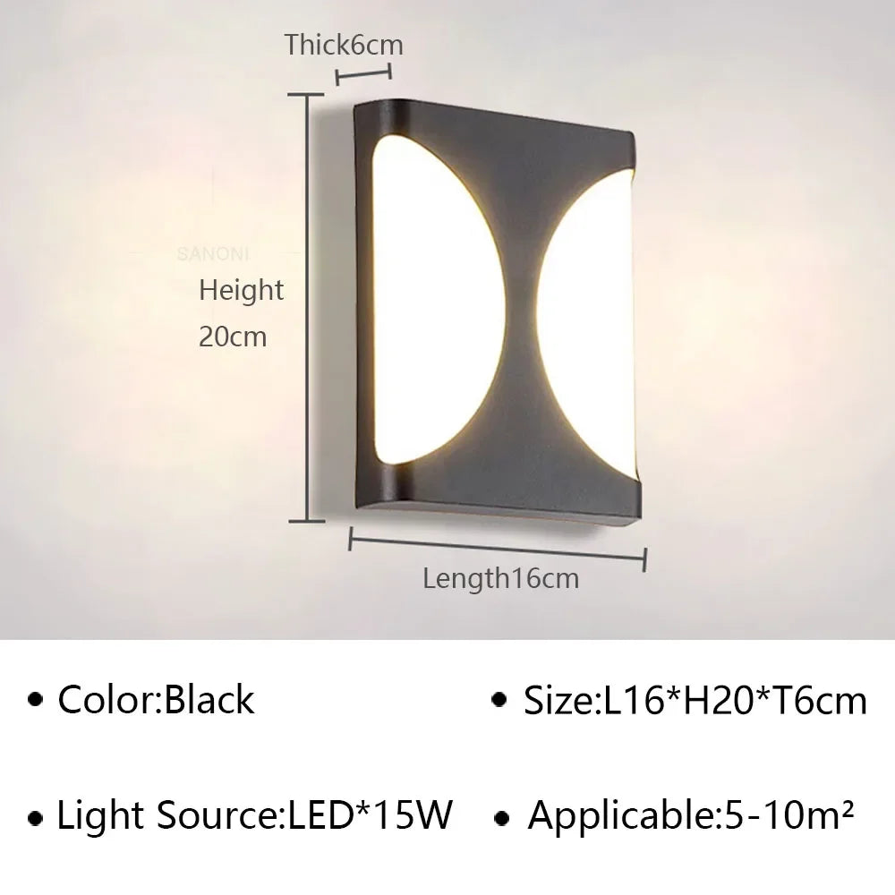 Modern LED outdoor wall lamp - Waterproof garden wall light, wall light for hallway, balcony, and entrance decoration