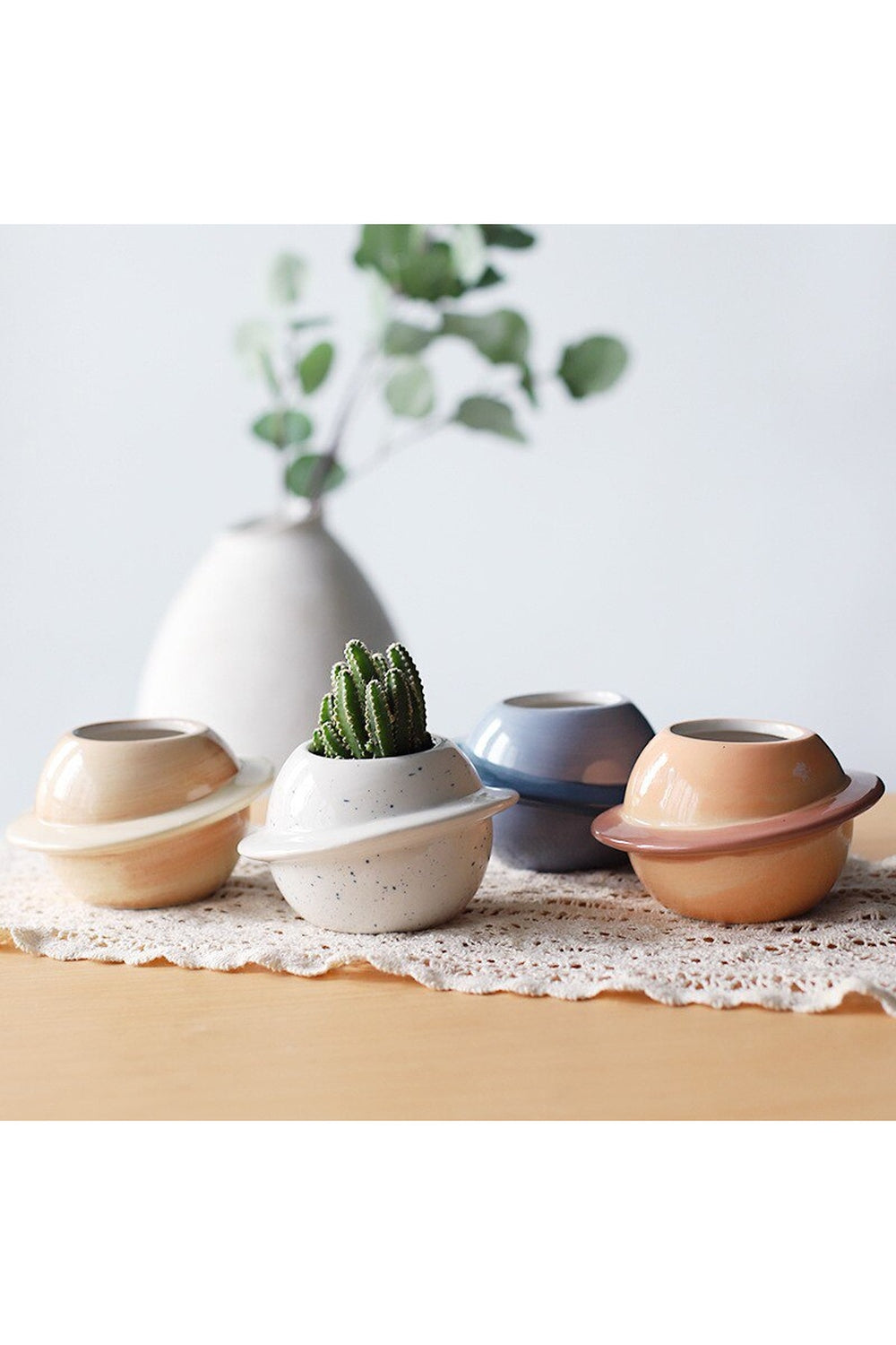 Motif ceramic pot for succulents