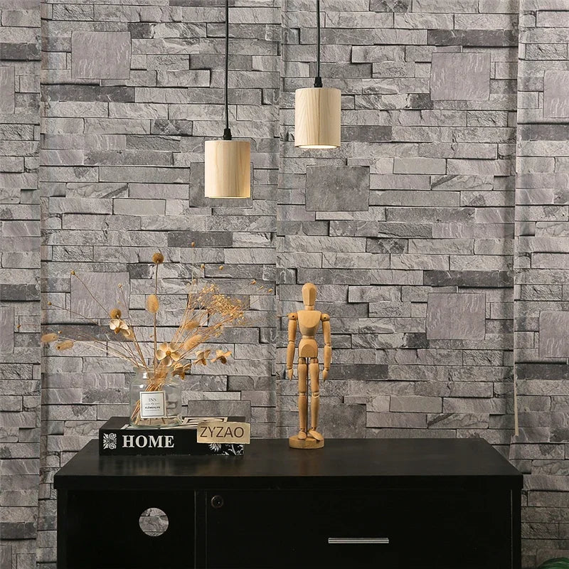 Modern wooden pendant lamp - Nordic style solid wood lamp for living room, bedroom, bar and restaurant, E27 lamp base