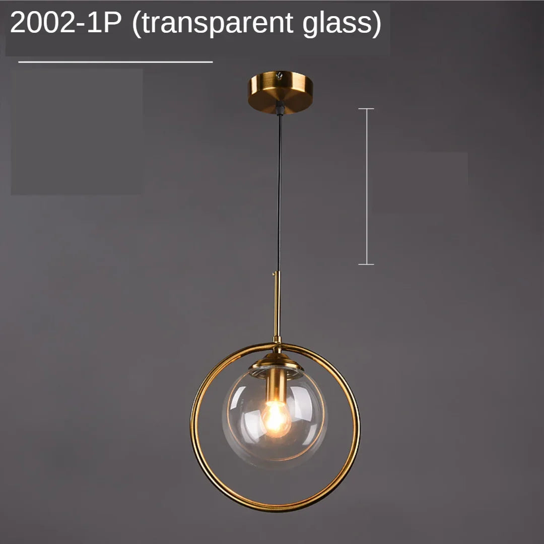 Modern glass pendant lamps for bedroom nightstand bathroom pendant lamps ceiling lamps hotel restaurant decoration ring