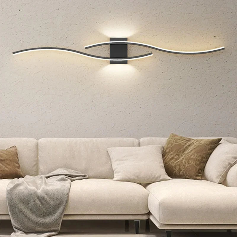 Modern LED Wall Lamp - Black, white and gold wall lamp for living room, bedroom, bedside table and decorative lighting