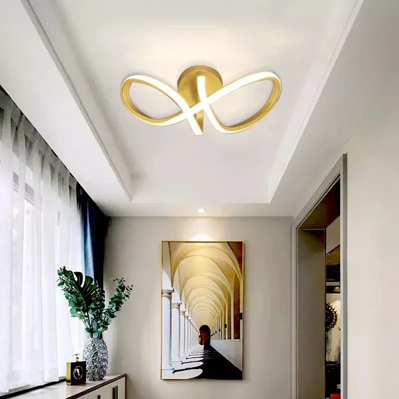 Modern LED ceiling lamp – Minimalist line lamp for hallway, entrance, corridor, staircase and interior decoration – AC powered, LED bulb included