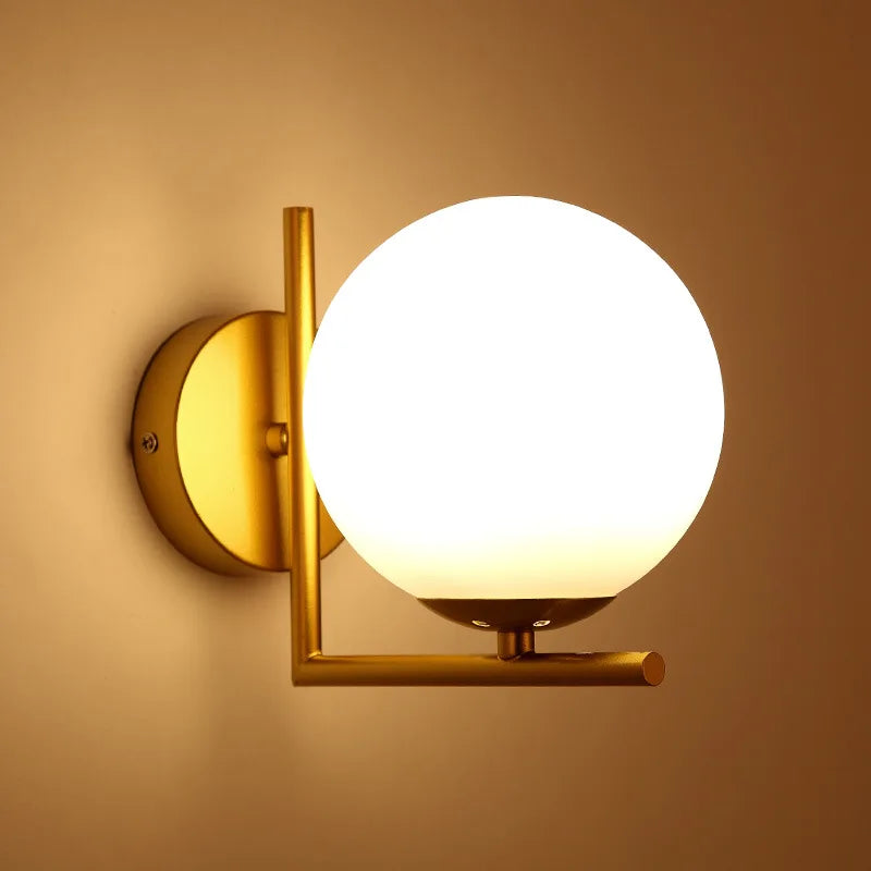 Modern Minimalistic LED Wall Lamp – European Style Glass Wall Lamp for Living Room, Bedroom and Nightstand