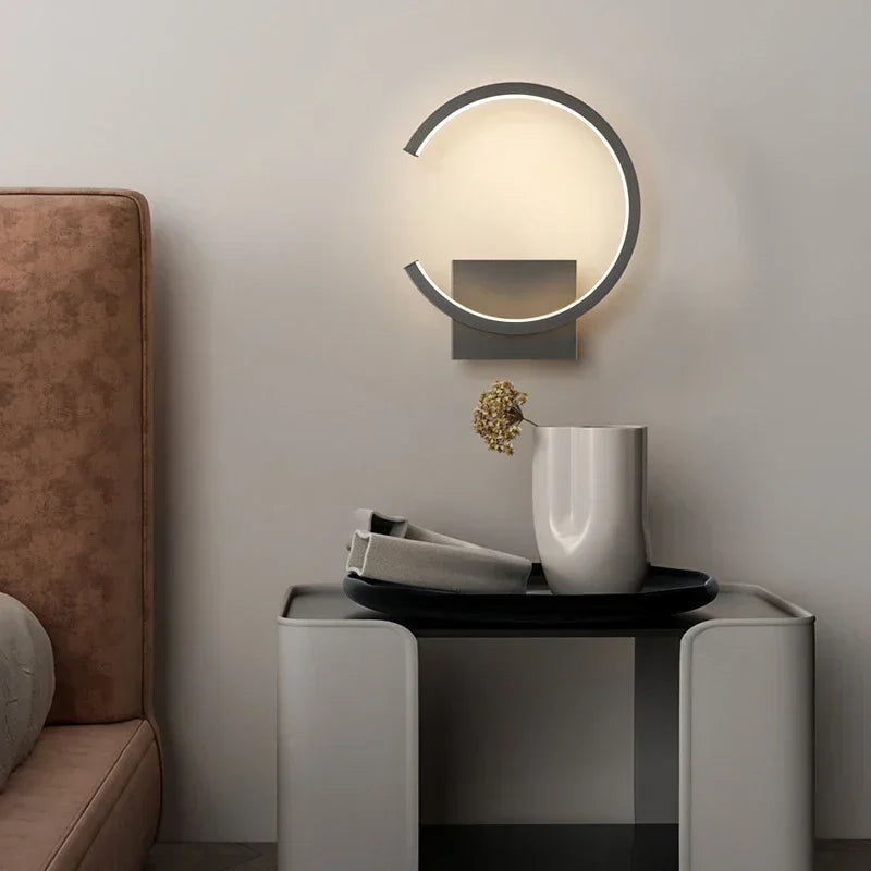 Modern LED Wall Lamp – Norwegian Style Black, White and Gold Wall Lighting for Living Room, Bedroom, Hallway and Home Decoration