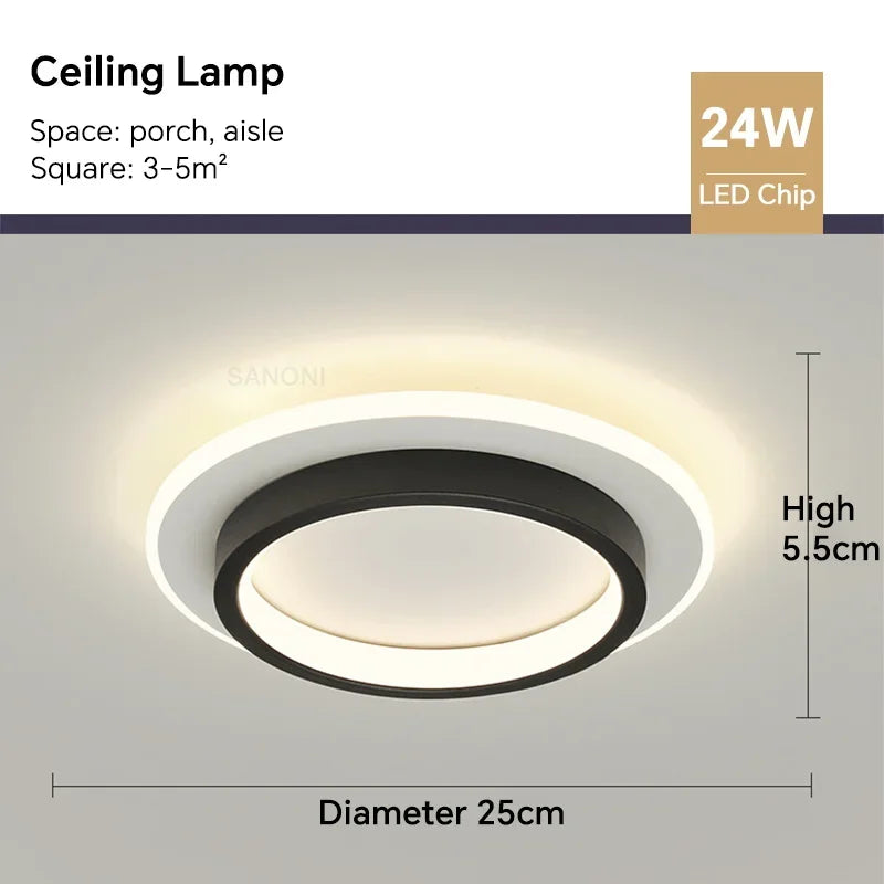 Modern LED ceiling light - Square ceiling lamp for living room, staircase, hallway and more