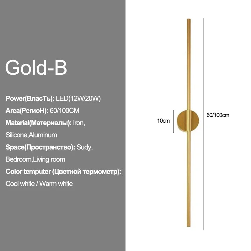 Modern LED Wall Lamp - Slim Up and Down Light Source for Bedroom, Living Room and Hallway