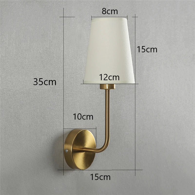 Nordic Minimalism LED Wall Lamp – Modern Linen Lampshade for Living Room, Bedroom and Staircase Decor