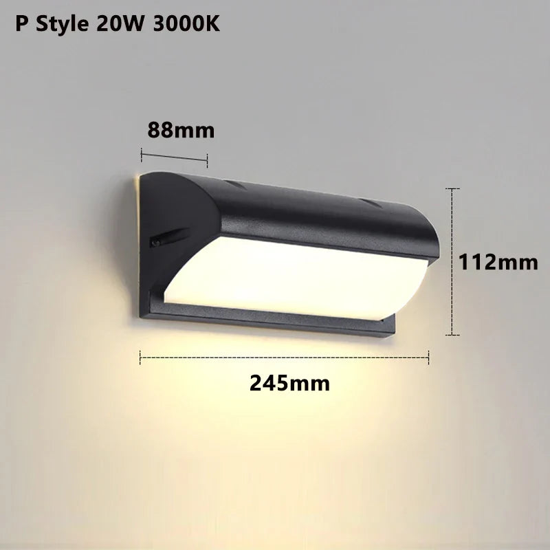 Modern LED Wall Lamp for Outdoors with Motion Sensor - Waterproof IP65 Porch Lights for Balcony Garden
