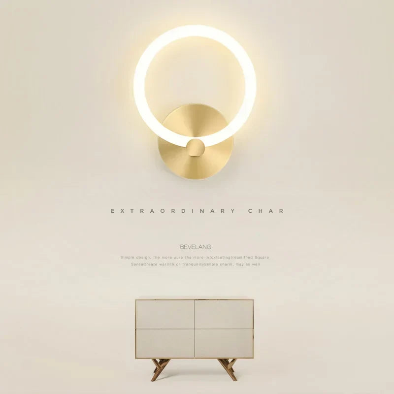 Modern Nordic LED wall lamp – elegant ring light decor for bedroom, living room, and hotel decor