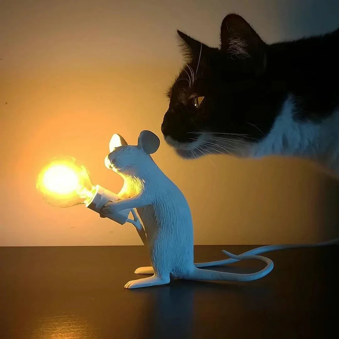 Modern USB Mouse Lamp LED Night Light – Creative Animal Shape Nightstand Lamp for Home Decor, Bedroom and Desktop Lighting