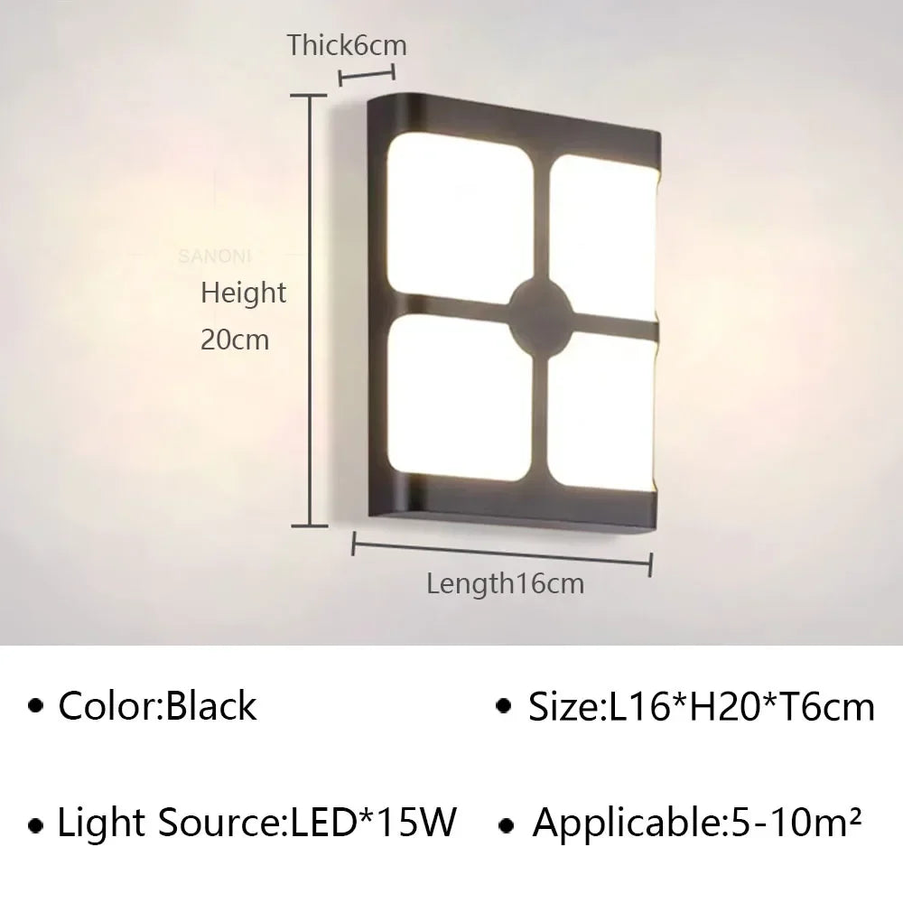 Modern LED outdoor wall lamp - Waterproof garden wall light, wall light for hallway, balcony, and entrance decoration