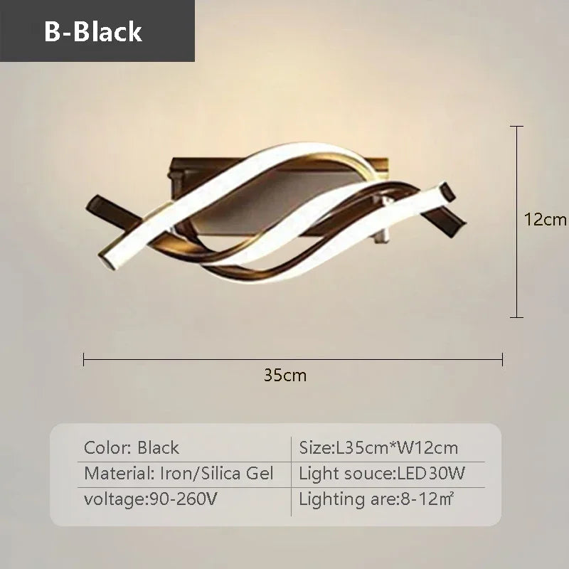 Modern LED ceiling lamp – Minimalist line lamp for hallway, entrance, corridor, staircase and interior decoration – AC powered, LED bulb included