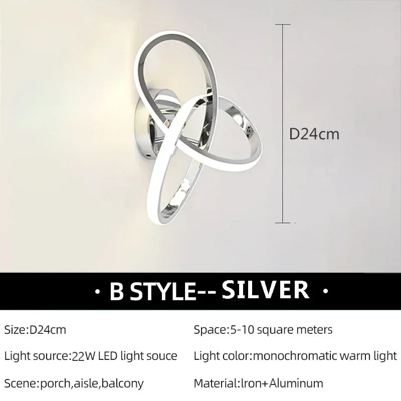 Modern LED Wall Light – Clover Black & White Ceiling Lamp for Bedroom, Living Room, Hallway and Office with Remote Control and Dimmable Options