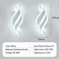 Modern LED Wall Lamp - Curved Spiral Design, Up & Down Wall Switch for Living Room, Bedroom, Kitchen and Bathroom, Black, Gold & White