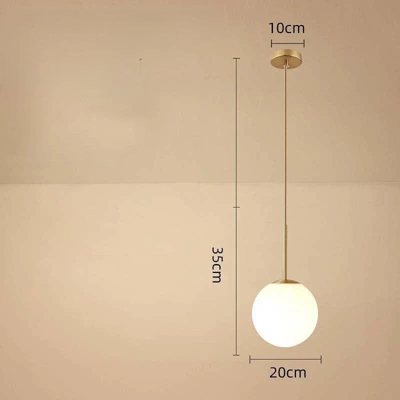 Modern Glass Ball Pendant Lamp – Decorative Nordic Lamp for Dining Room, Bedroom, and Bar