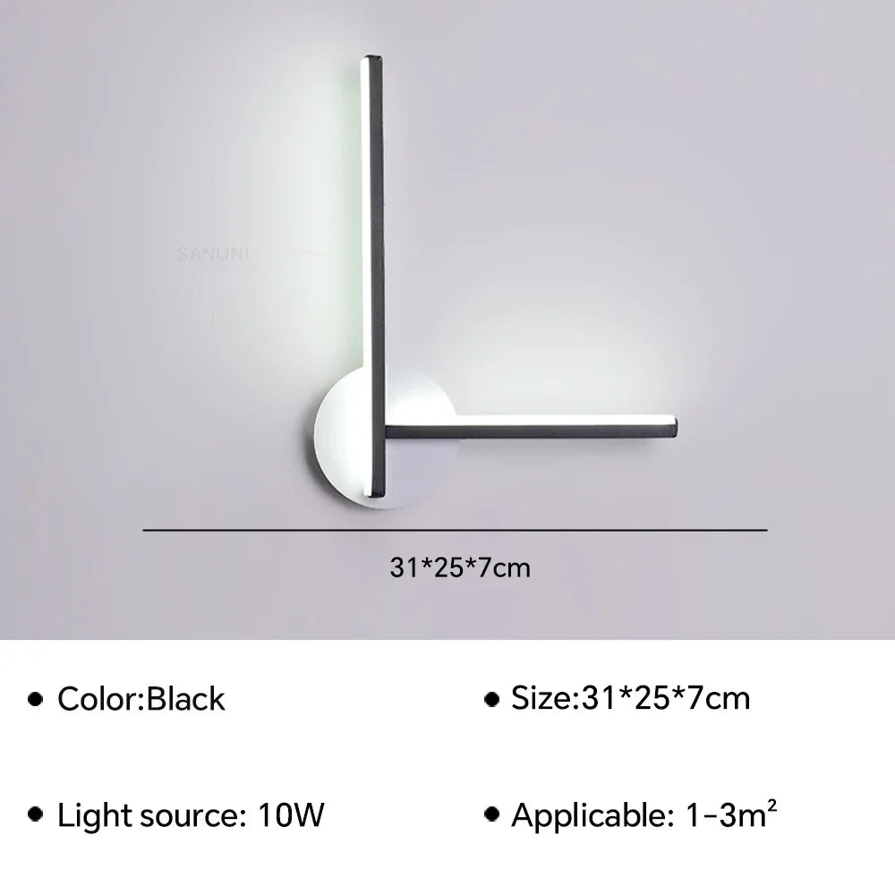 Modern LED Wall Lamp Nightstand Sconces - Interior Lighting Fixture for Living Room, Bedroom, Hotel