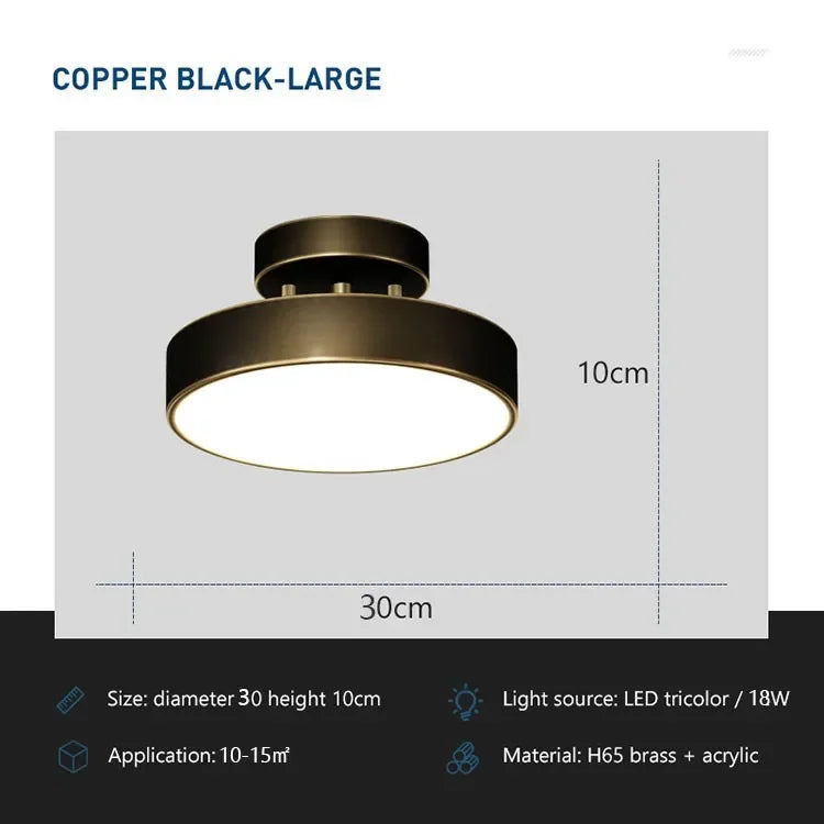 Modern LED Ceiling Light – Scandinavian Copper Design for Bedroom, Living Room, Dining Room, and Hallway