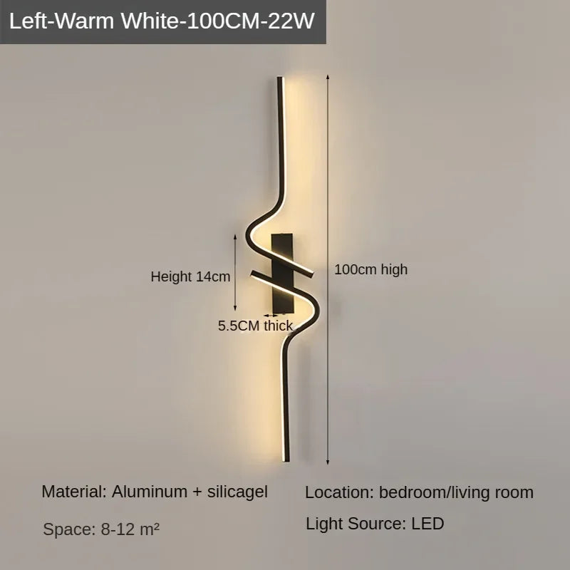 Modern Minimalist Stripes LED Wall Lamp Bedroom Lighting for Nightstand Wall Lamp LED Light Living Room TV Sofa Background Wall Lamp