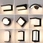 Modern LED outdoor wall lamp with motion sensor - Waterproof veranda light, outdoor lighting system