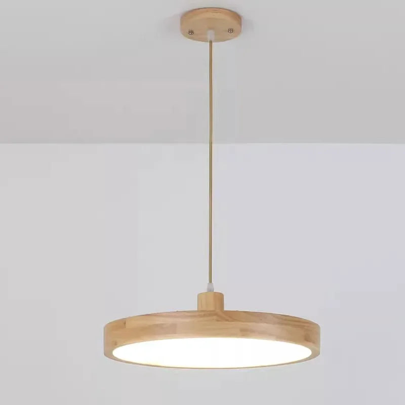 Modern Nordic LED Hanging Lamp – Wooden Hanging Lamp with 3 Color Options for Dining Room, Bedroom and Café