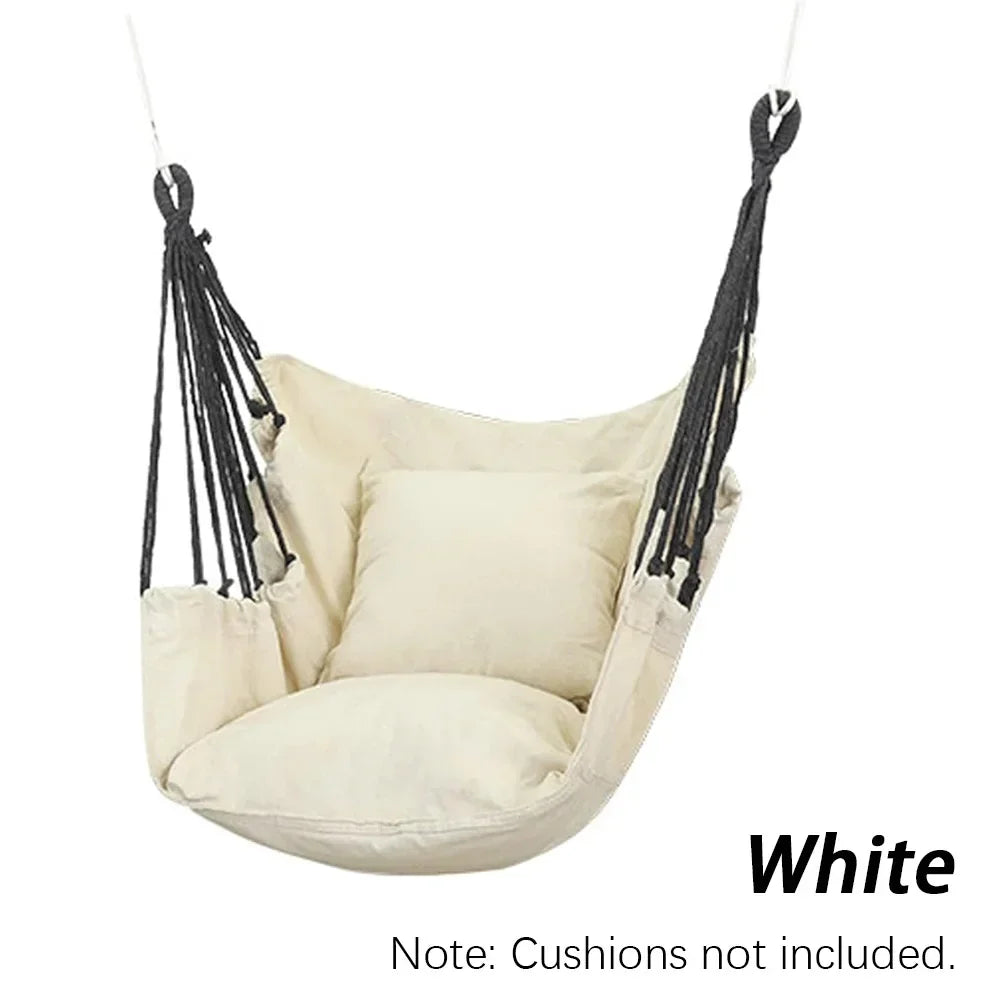 Hängelux Hanging Chair | 250 Kg Load Capacity | for Balcony, Garden & Living Room | Soft Cotton Mix – White/Grey/Black