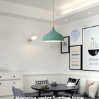 Modern Macaron Pendant Light – Colorful LED Chandelier for Bedroom, Restaurant, Office & Living Room – Adjustable Aluminum Hanging Lamp
