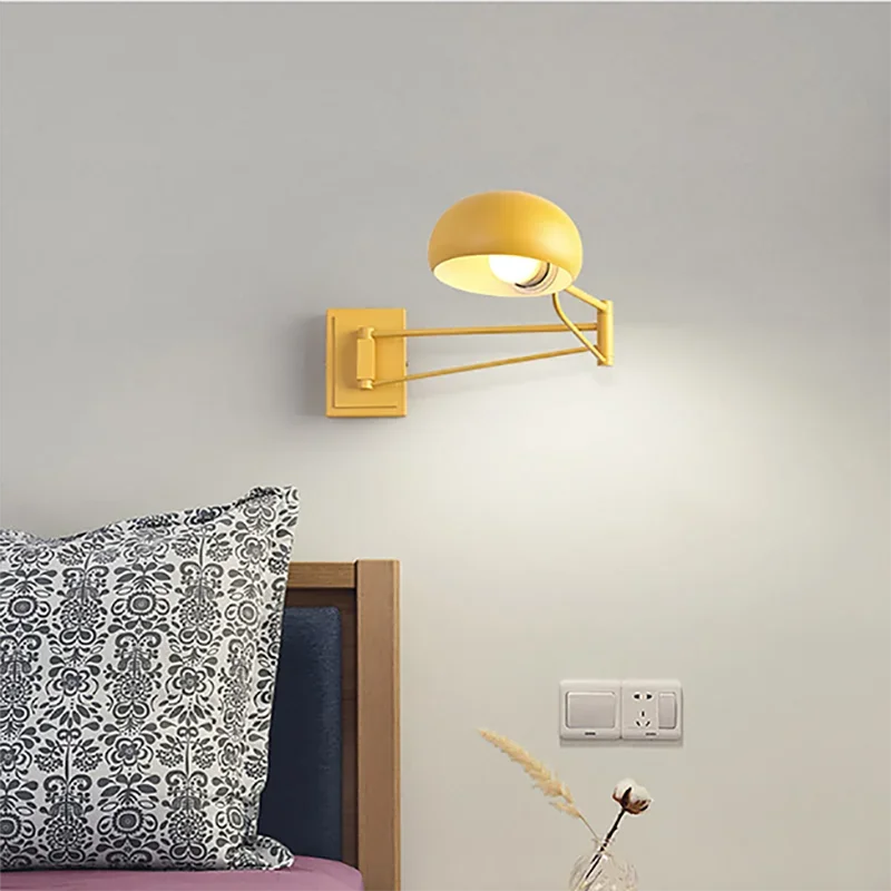 Modern foldable LED wall lamp - retractable eye-friendly wall lamp for bedroom, study, living room, and bathroom
