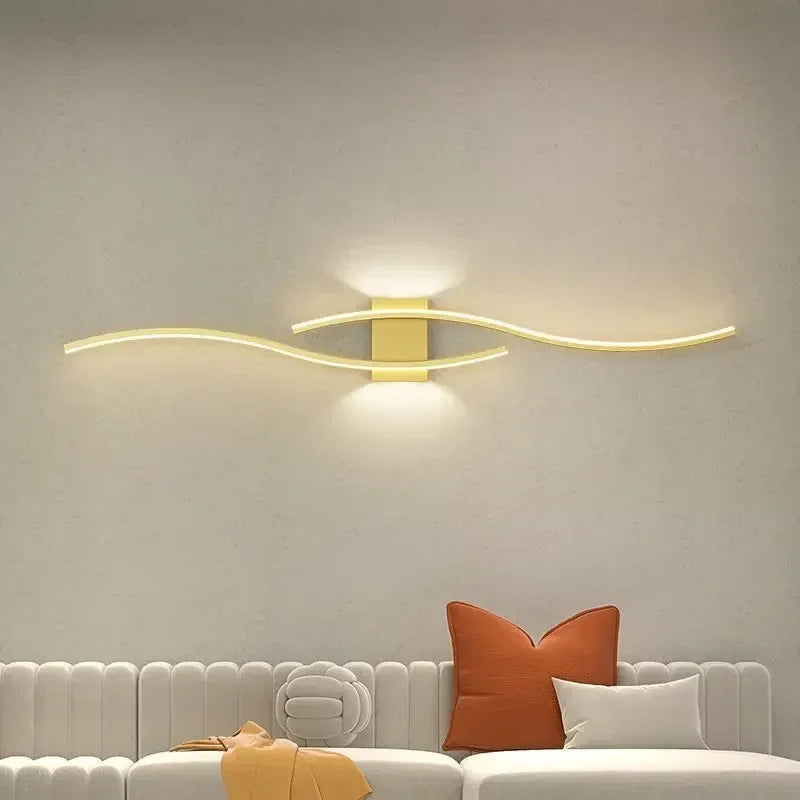 Modern LED Wall Lamp - Black, white and gold wall lamp for living room, bedroom, bedside table and decorative lighting