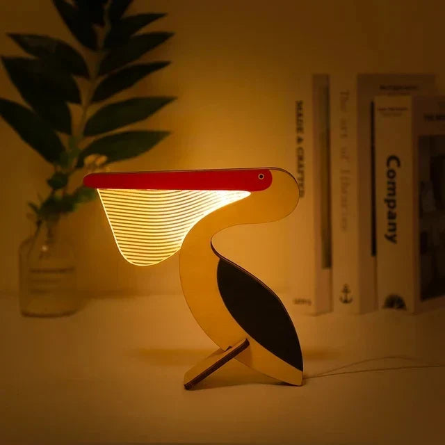 Charming wooden animal LED night lights