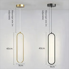 Modern LED Pendant Light - Black and gold hanging lamp for bedroom, living room, and dining room - Stylish indoor lighting