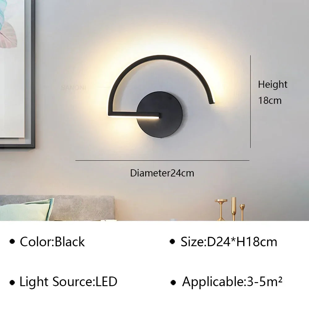Modern LED Wall Lamp Nightstand Sconces - Interior Lighting Fixture for Living Room, Bedroom, Hotel