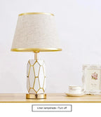 American ceramic table lamp - Simple modern bedroom bedside lamp for the living room, warm wedding space decorative lamp
