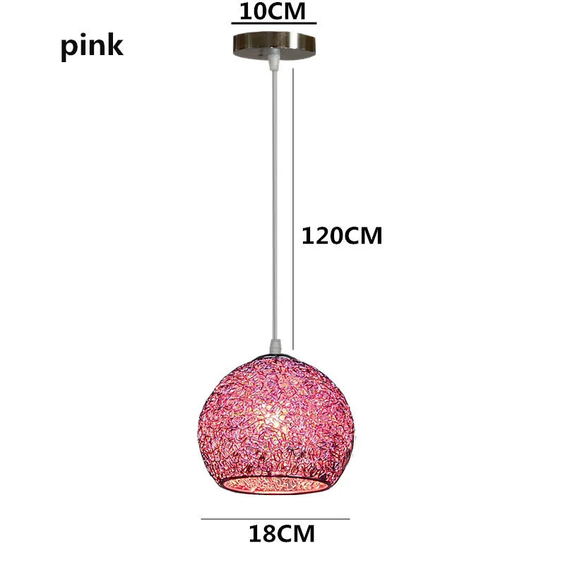Modern Colorful Round Pendant Light – E27 LED Pendant Lamp for Bedroom, Living Room, Café and Restaurant