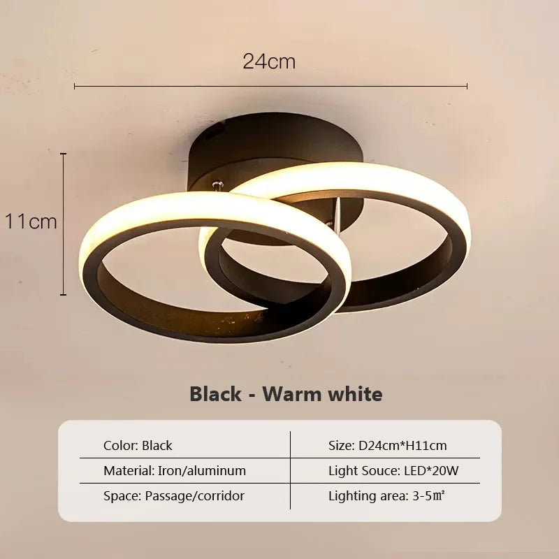 Modern LED ceiling lamp - Dimmable interior lighting for hallway, stairs, foyer, balcony, and bedroom