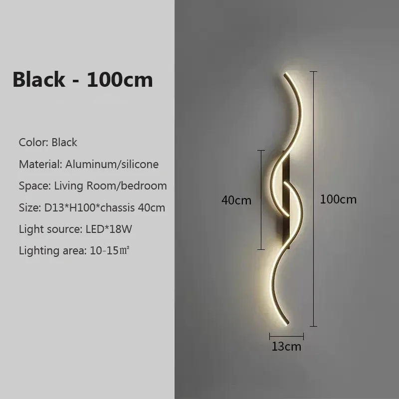 Modern LED Wall Lamp - Contemporary Wall Lamp for Living Room, Bedroom, Dining Room and Hall - Up and Down Lighting, Dimmable, Touch Switch, Interior Decoration
