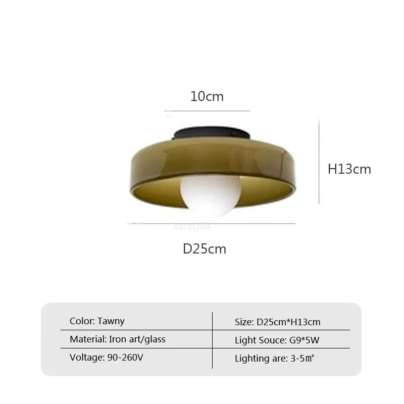 Modern double glass ceiling lamp – G9 lamp wall lamp for living room, bedroom, hallway and balcony
