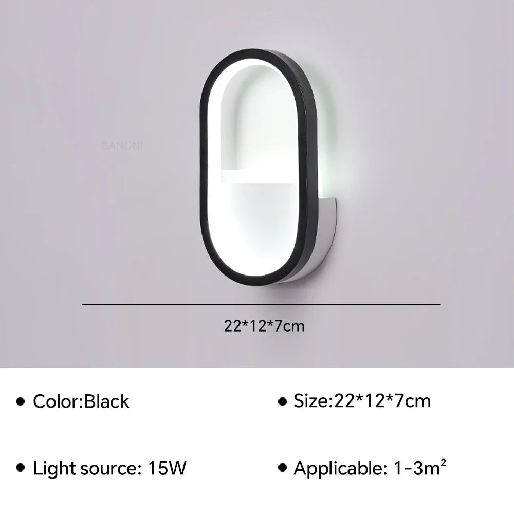 Modern LED Wall Lamp Nightstand Sconces - Interior Lighting Fixture for Living Room, Bedroom, Hotel