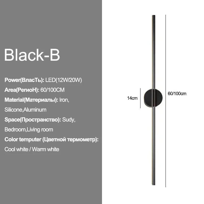 Modern LED Wall Lamp - Slim Up and Down Light Source for Bedroom, Living Room and Hallway
