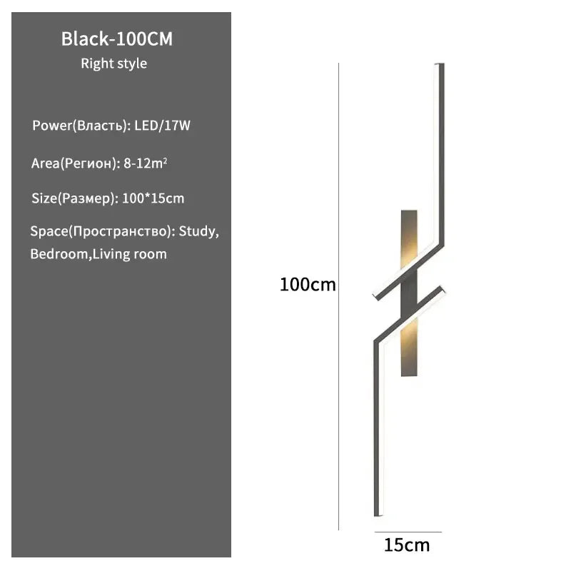 Modern Creative Stripe LED Wall Lamp Minimalist Bedroom Nightstand Wall Lamp LED Lights Living Room TV Bench Background Wall Lamp