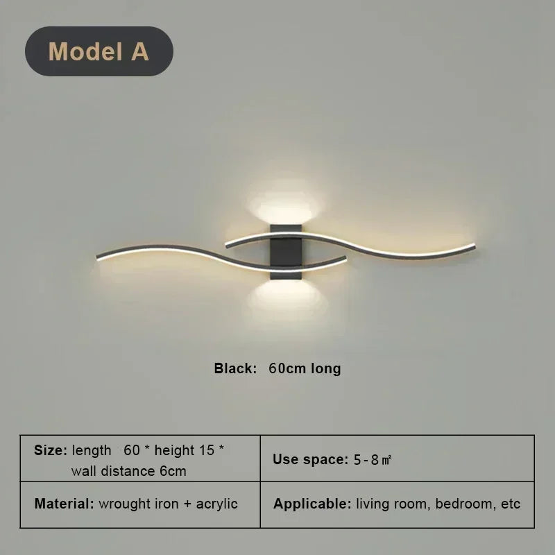 Modern LED Wall Lamp – Dimmable Up and Down Wall Lamp for Bedroom, Living Room and Interiors
