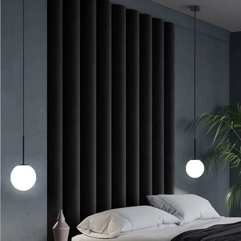 Modern Glass Ball Pendant Lamp – Decorative Nordic Lamp for Dining Room, Bedroom, and Bar