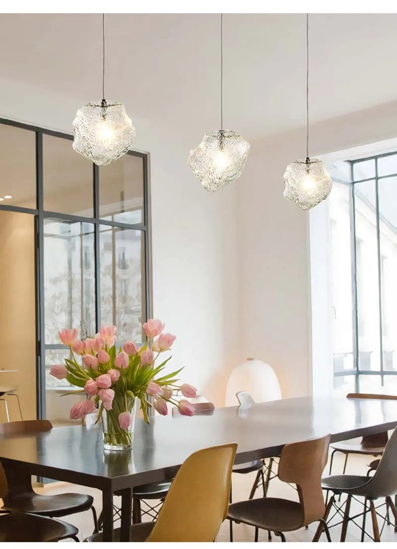 Nordic Glass Pendant Lamp – Contemporary LED Lighting Installation for Dining Table, Bar and Entrance Area