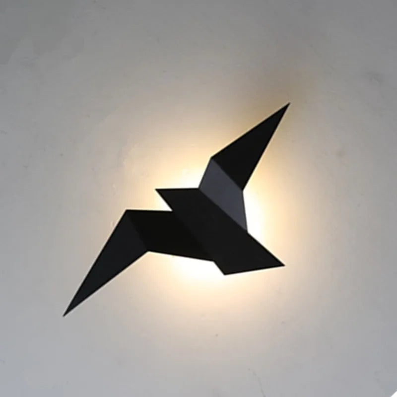 Nordic LED Bird Wall Lamp – modern wall lighting for bedroom, living room, stairs and nightstand – up & down lighting, iron shade, mains powered