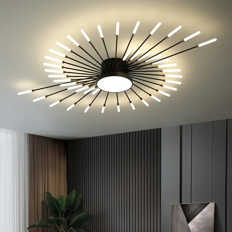 LED Nordic Fireworks Ceiling Chandelier - Modern interior lighting device