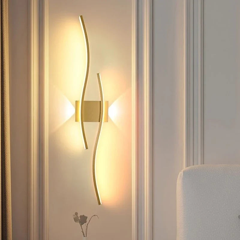 Modern minimalist LED strip wall lamp - dimmable wall lighting for living room, bedroom, restaurant, and bathroom