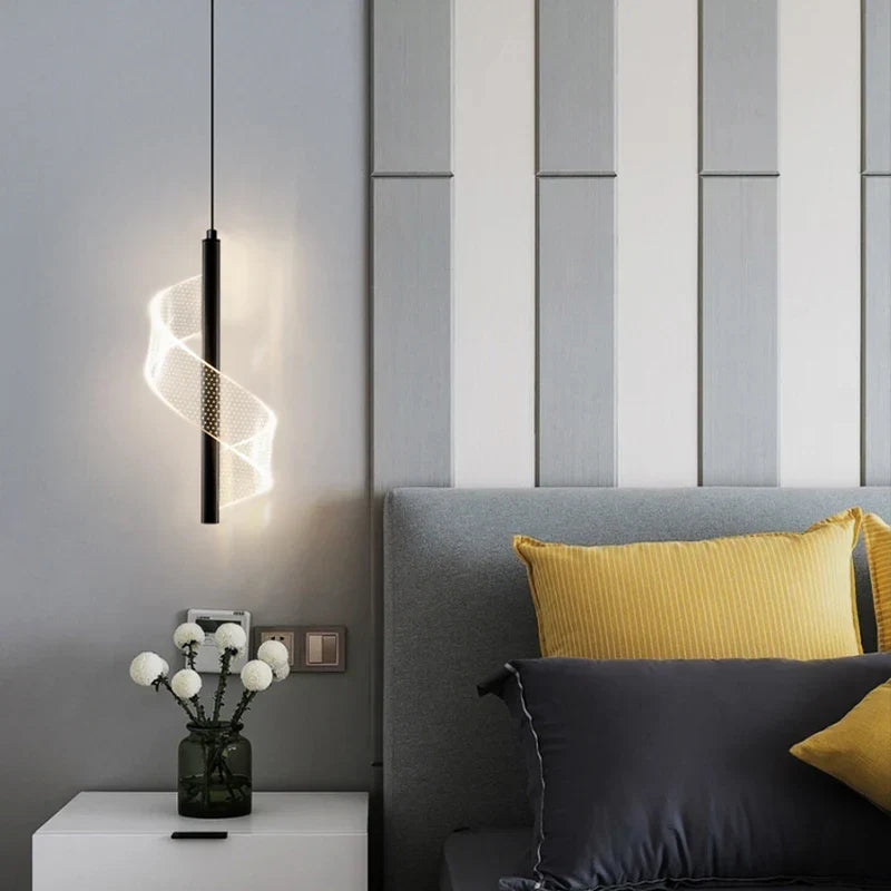 Nordic LED Pendant Lamp – Modern Pendant Lamp for Living Room, Bedroom, Dining Table and Hallway – Golden Acrylic Lamp Shades, Interior Decoration