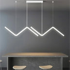 Modern LED Pendant Light – Nordic Golden Chandelier for Kitchen, Dining Room and Restaurant, Z-Shape Design with Remote Control